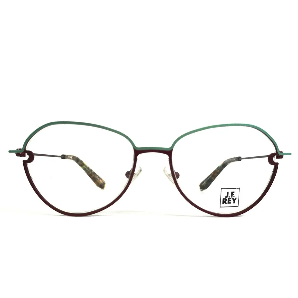 J.F. Rey Eyeglasses Frames JF2969 4075 Jade Wine Green Purple Cat Eye 51-17-143